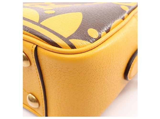 Borsa a tracolla in pelle Gucci x adidas Marrone Giallo - vista 7