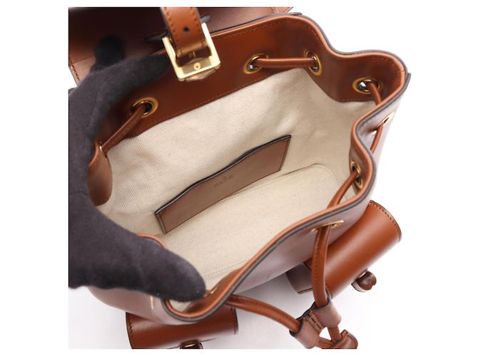 Zaino/Borsa Gucci in pelle Bamboo Marrone - vista 3