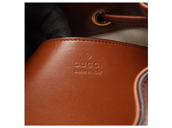 Zaino/Borsa Gucci in pelle Bamboo Marrone - vista 4
