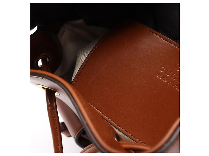 Zaino/Borsa Gucci in pelle Bamboo Marrone - vista 5