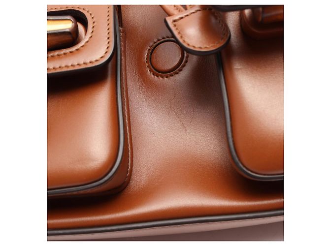 Zaino/Borsa Gucci in pelle Bamboo Marrone - vista 6