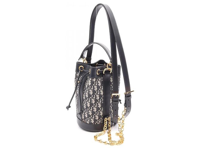 Zaino/borsa piccola Christian Dior Oblique Beige Blu navy - vista 2