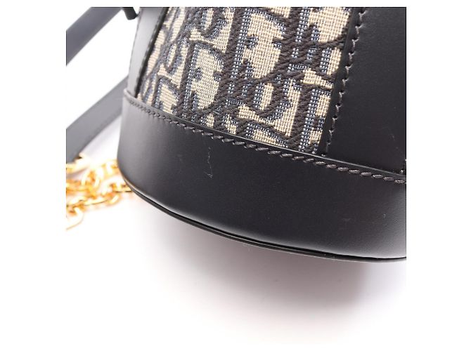 Zaino/borsa piccola Christian Dior Oblique Beige Blu navy - vista 5