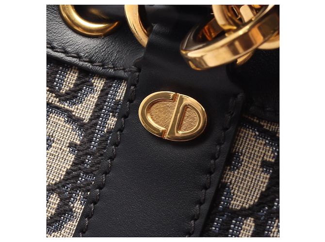 Zaino/borsa piccola Christian Dior Oblique Beige Blu navy - vista 7