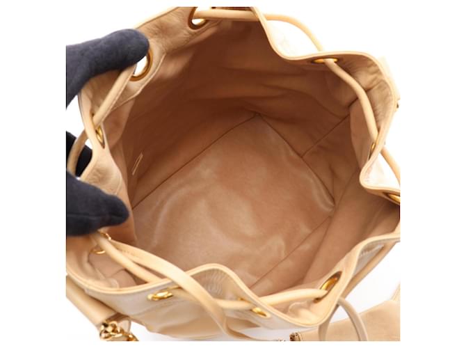 Borsa a sacchetto Chanel Coco Charm Beige - vista 3