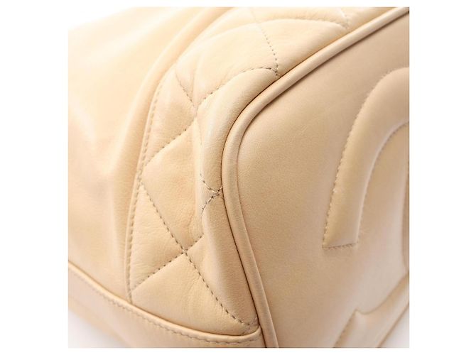 Borsa a sacchetto Chanel Coco Charm Beige - vista 7
