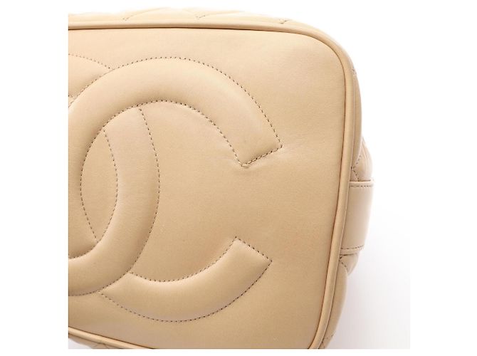 Borsa a sacchetto Chanel Coco Charm Beige - vista 8