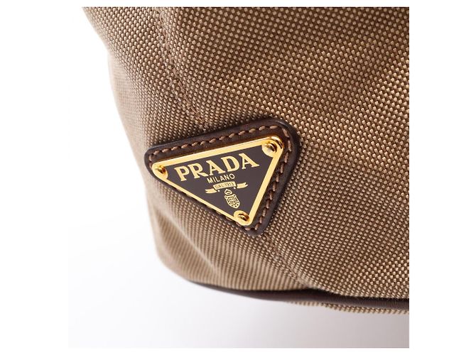Prada Logo Jacquard 2-Way Tote Bag Braun Beige - Ansicht 5