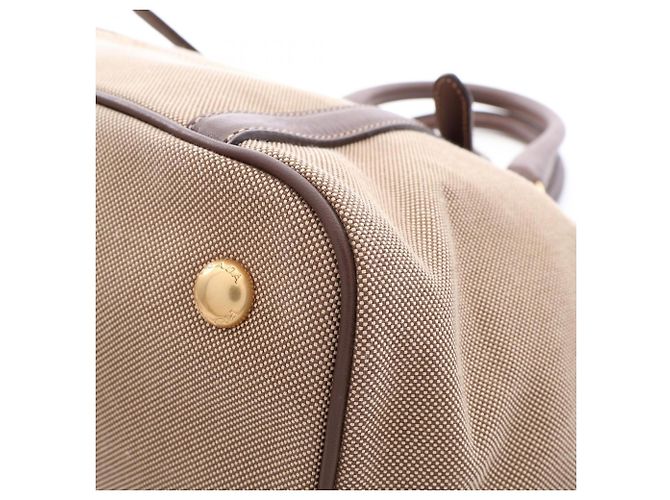 Prada Logo Jacquard 2-Way Tote Bag Braun Beige - Ansicht 6