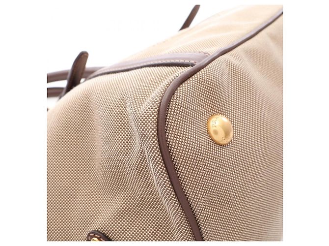 Prada Logo Jacquard 2-Way Tote Bag Braun Beige - Ansicht 7