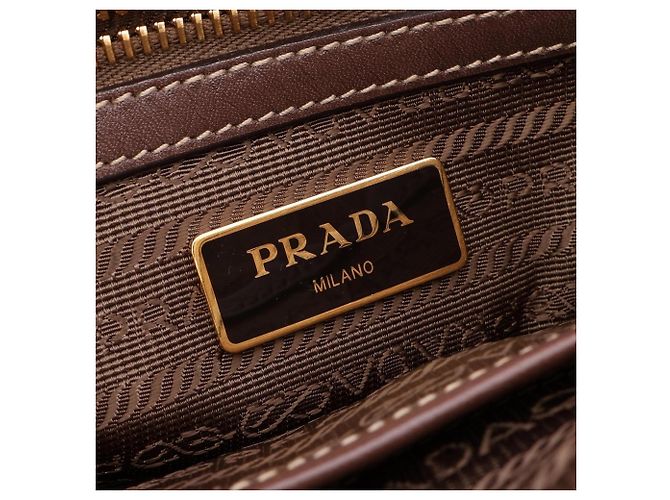 Borsa a mano 2-Way Prada LOGO JACQUARD Marrone Beige - vista 4