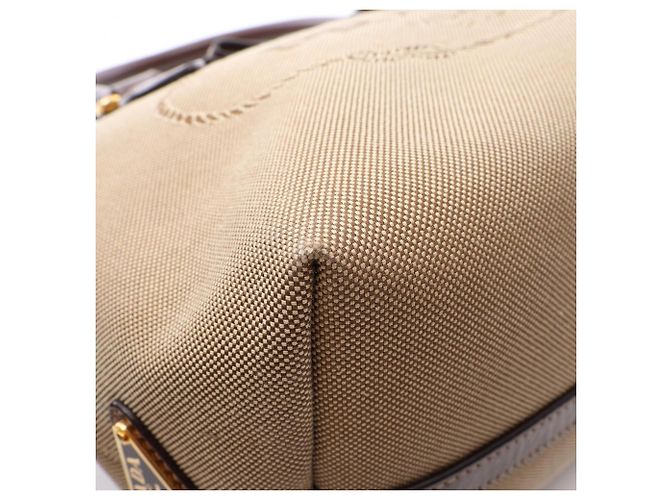 Borsa a mano 2-Way Prada LOGO JACQUARD Marrone Beige - vista 8