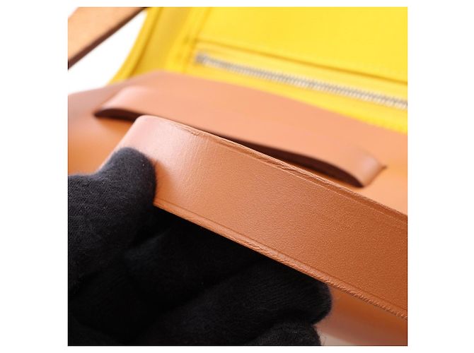 Hermès Hermes Herbag Zip PM 2-Way Handtasche Braun Gelb - Ansicht 12