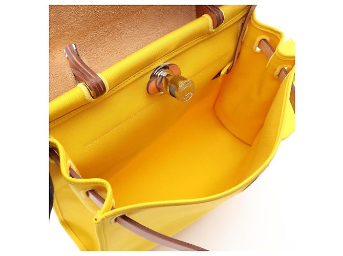 Hermès Hermes Herbag Zip PM 2-Way Handtasche Braun Gelb - Ansicht 3