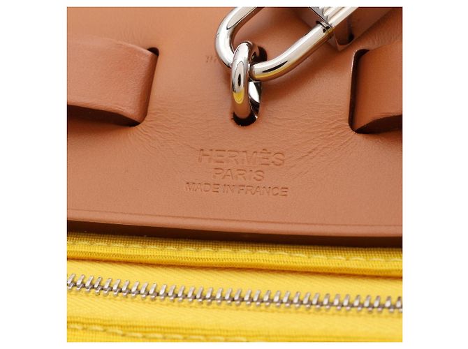 Hermès Hermes Herbag Zip PM 2-Way Handtasche Braun Gelb - Ansicht 4