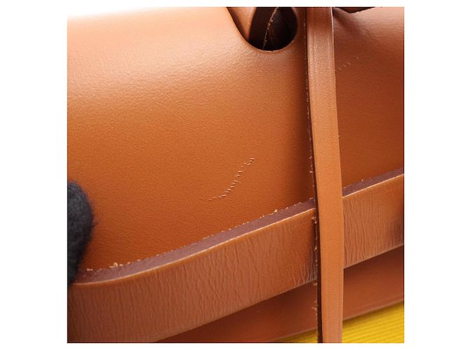 Hermès Hermes Herbag Zip PM 2-Way Handtasche Braun Gelb - Ansicht 7