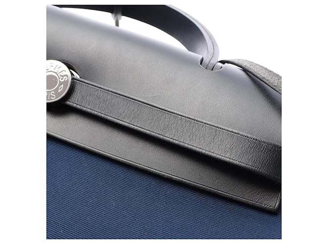 Hermès Borsa Hermes Herbag Zip PM Nero Blu navy - vista 11