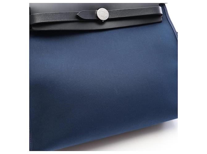 Hermès Borsa Hermes Herbag Zip PM Nero Blu navy - vista 13