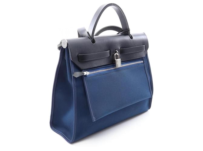 Hermès Borsa Hermes Herbag Zip PM Nero Blu navy - vista 2