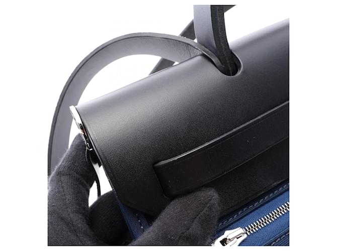 Hermès Borsa Hermes Herbag Zip PM Nero Blu navy - vista 7