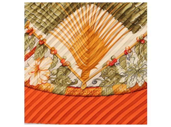 Hermès Foulard Carré Plissé ALOHA Hermes Multicolore Arancione - vista 6