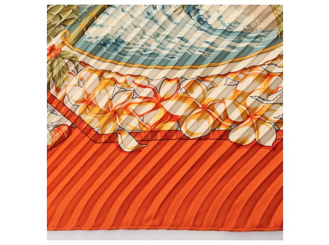 Hermès Foulard Carré Plissé ALOHA Hermes Multicolore Arancione - vista 7