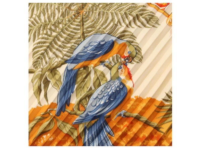 Hermès Foulard Carré Plissé ALOHA Hermes Multicolore Arancione - vista 8