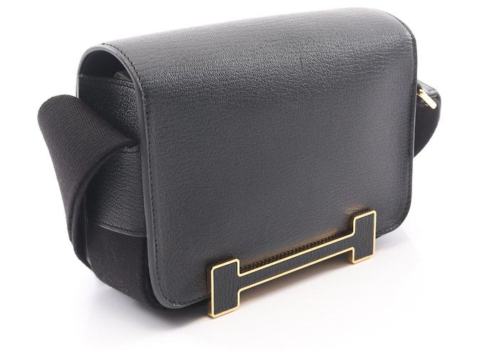 Hermès Borsa a tracolla Hermes Geta in pelle Chevre nera Nero - vista 2