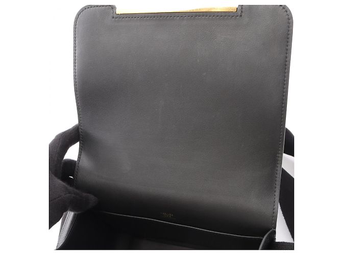 Hermès Borsa a tracolla Hermes Geta in pelle Chevre nera Nero - vista 6