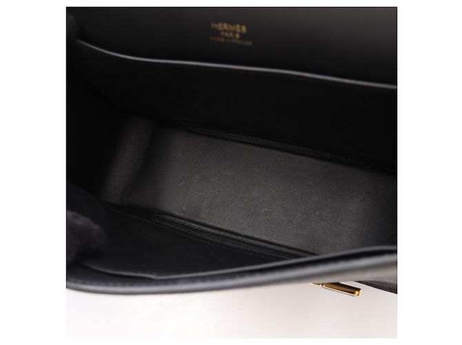 Hermès Borsa a tracolla Hermes Geta in pelle Chevre nera Nero - vista 7