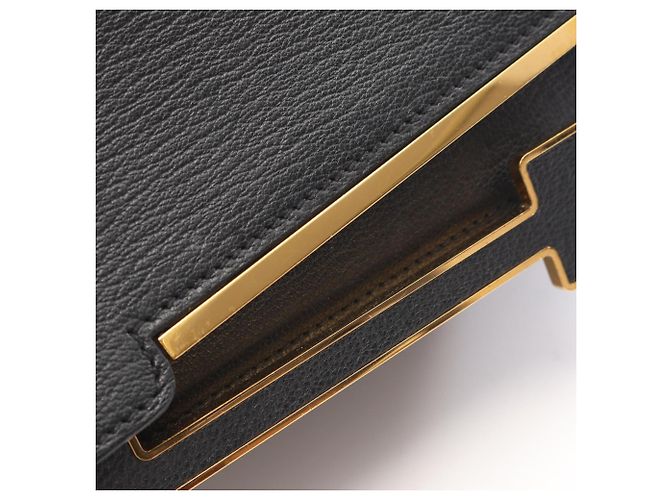 Hermès Borsa a tracolla Hermes Geta in pelle Chevre nera Nero - vista 8