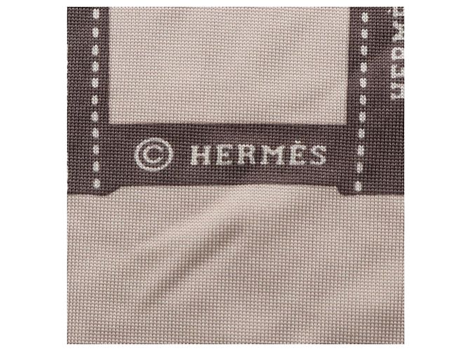 Hermès Foulard Hermes Smooth Carre 90 Bolduc Ribbon Marrone Bianco Beige - vista 2