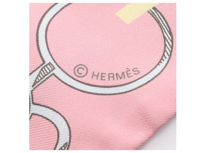 Hermès Twilly Do Re Boucles Ribbon Scarf Rosa Multicolore Arancione - vista 4