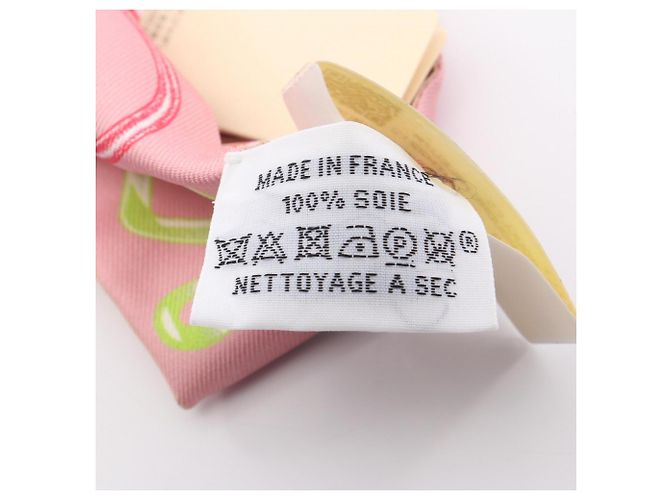 Hermès Twilly Do Re Boucles Ribbon Scarf Rosa Multicolore Arancione - vista 5