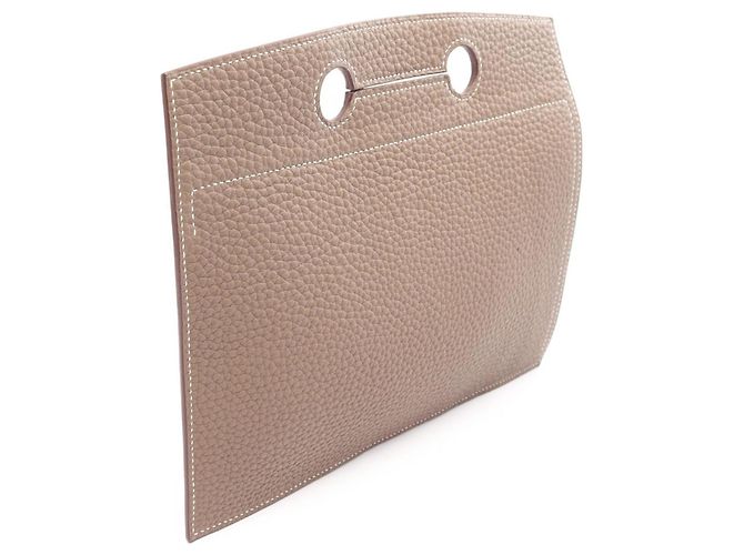 Hermès Borsa a mano Hermes Birkin 25 Pocket Pouch Marrone Taupe - vista 2