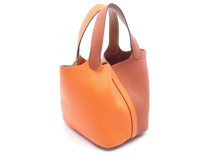 Hermès Borsa Hermes Picotin Lock PM Casaque Marrone Arancione Bordò - vista 2