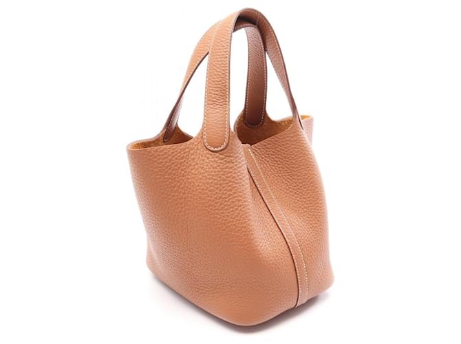 Hermès Borsa Hermes Picotin Lock PM Gold Marrone - vista 2