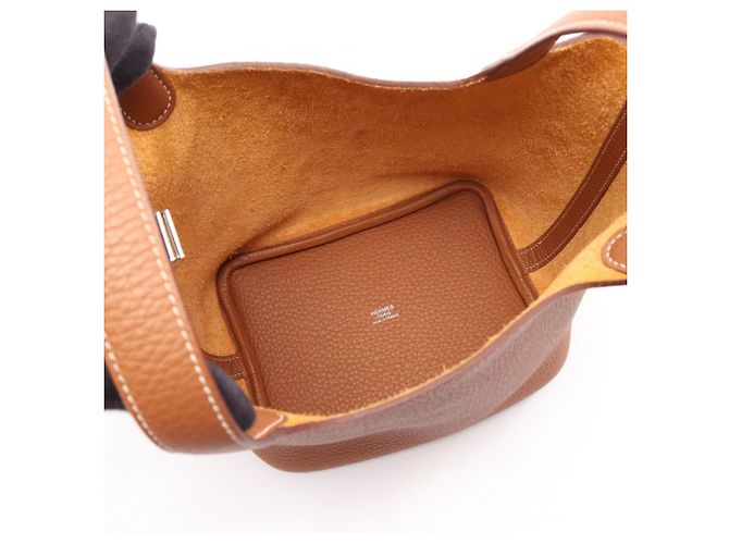 Hermès Borsa Hermes Picotin Lock PM Gold Marrone - vista 3