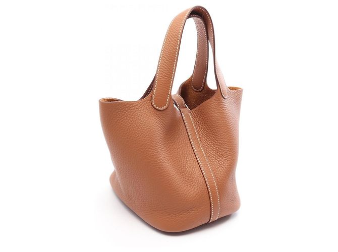 Bolsa de mão Hermès em couro marrom - vista 2