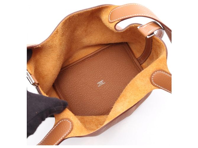 Bolsa de mão Hermès em couro marrom - vista 3