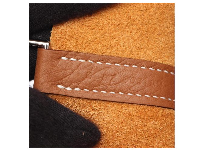 Bolsa de mão Hermès em couro marrom - vista 5