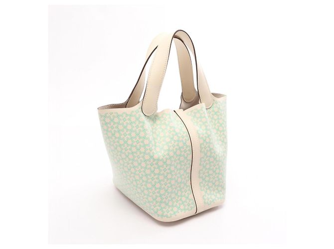 Hermès Hermes Picotin Lock PM Lucky Daisy Handtasche Blau Grün Roh Hellgrün - Ansicht 2