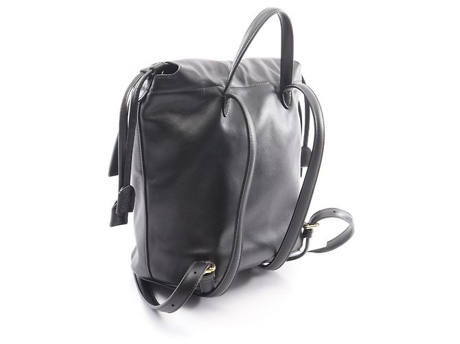 Fendi FF Logo Black Leather Backpack - view 2