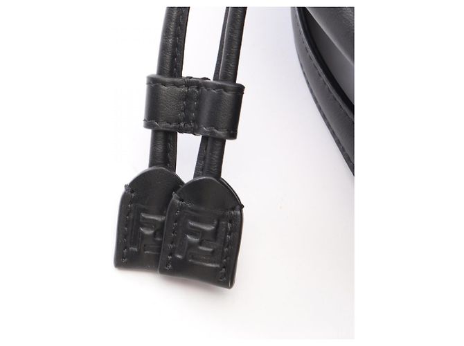 Fendi FF Logo Black Leather Backpack - view 6
