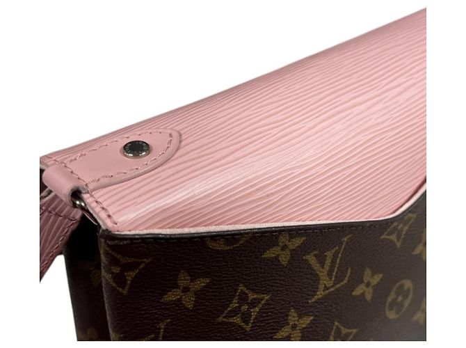Borsa a tracolla Louis Vuitton Saint Michel Monogram Marrone Rosa - vista 12
