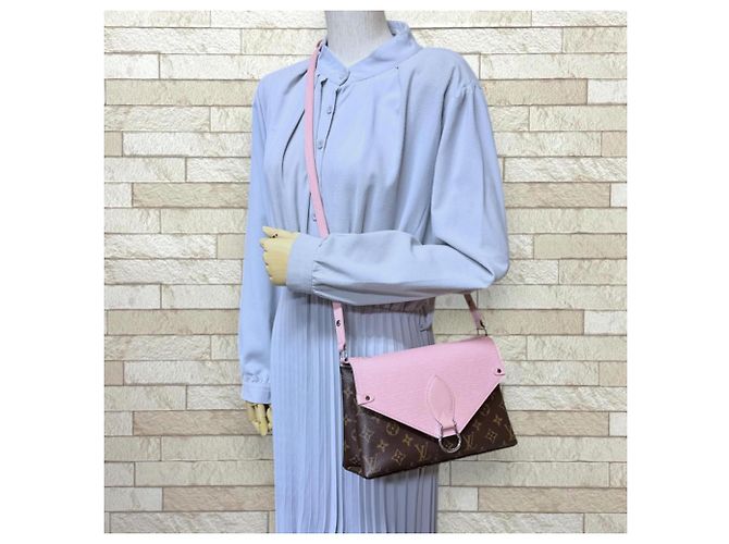 Borsa a tracolla Louis Vuitton Saint Michel Monogram Marrone Rosa - vista 2