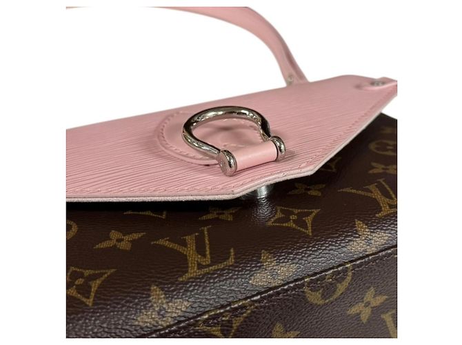 Borsa a tracolla Louis Vuitton Saint Michel Monogram Marrone Rosa - vista 9