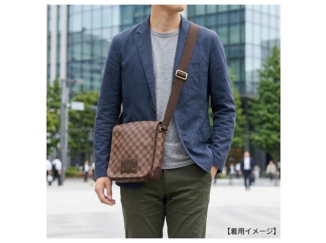 Borsa a tracolla Louis Vuitton Brooklyn PM Damier Marrone - vista 15