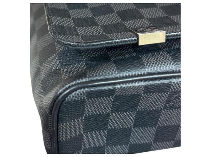 Borsa a tracolla Louis Vuitton District MM NM Damier Graphite Marrone Nero - vista 11