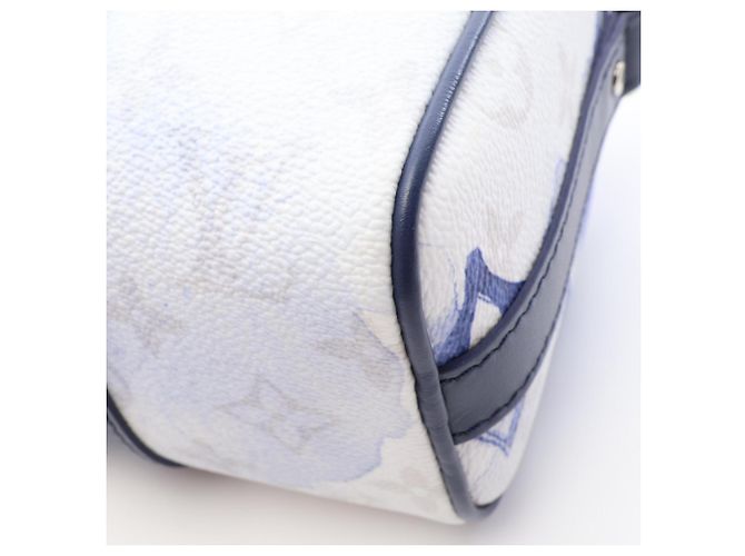 Borsa a mano Louis Vuitton Keepall XS Monogram Watercolor Bianco Multicolore Blu navy - vista 6